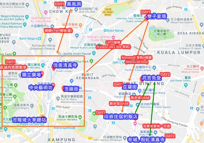 吉隆坡景點地圖